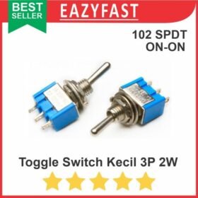 Saklar Toggle Switch 102 Kecil 3 Pin Kaki 2 Posisi 3P 2 Way ON ON OFF