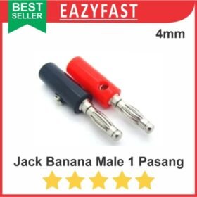 Banana Socket Jack Male Terminal 1 Pasang Connector M6 Hitam Merah
