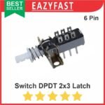 Push Button Switch Saklar DPDT 2x3 Latch Toggle Lock Spring Efek Gitar