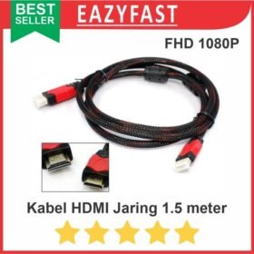 Kabel HDMI to HDMI 1.5m 1.5 meter Serat Jaring Full HD 1080p v1.4 3D