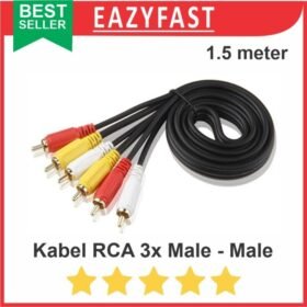 Kabel Jack 3x 3 RCA TV Audio Video Male Male Extender Extension 1.5m