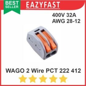 Terminal Block Clamp Wago Konektor 2p 2 Way Wire Kabel PCT 222 412
