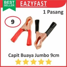 Capit Buaya Besar 9cm Aki Accu Motor Mobil Clip Jumper Jepit Kabel Set