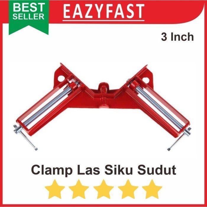 ginee_20241211151104995_8734379569.jpeg Clamp Siku Frame Las 90 Derajat Klem Catok Sudut Besi 75mm 3Inch Ragum - Image 1