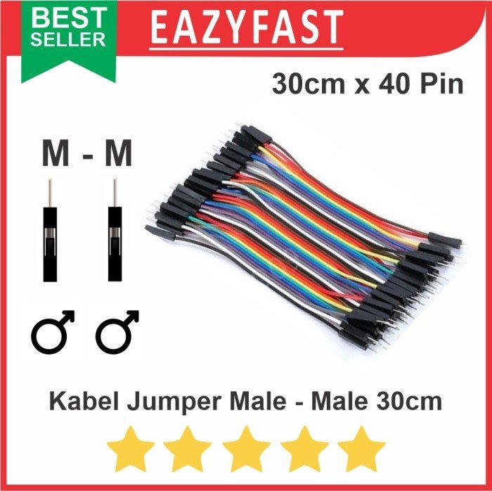 ginee_20241211151209653_8947506514.jpeg Kabel Jumper Male to Male 30cm 30 cm 40p 40 Pin Pcs Arduino Dupont - Image 1