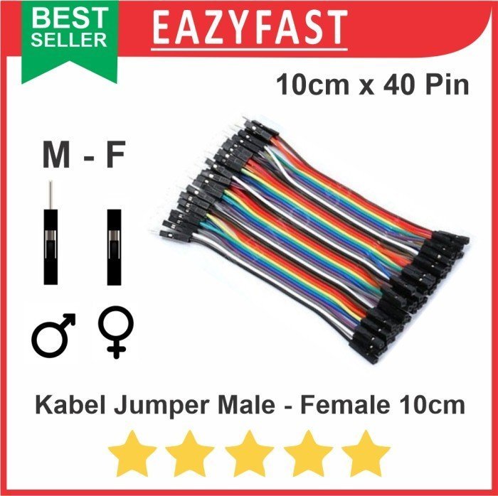 ginee_20241211153004206_8239044900.jpeg Kabel Jumper Male to Female 10cm 10 cm 40p 40 Pin Pcs Arduino Dupont - Image 1