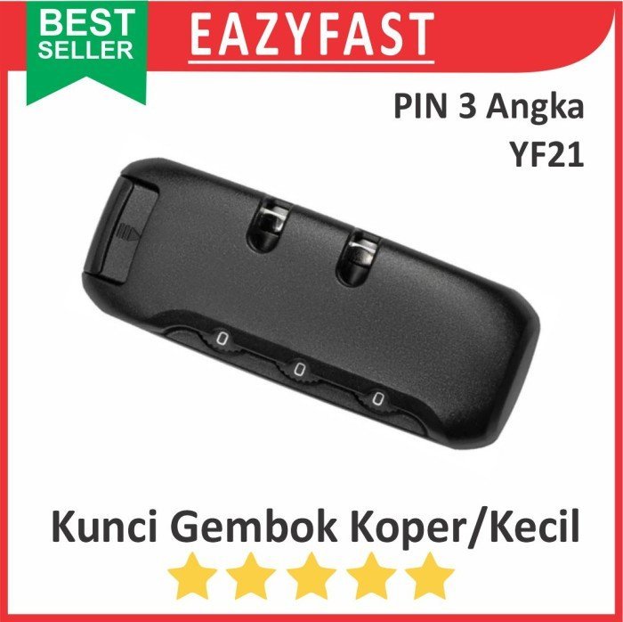 ginee_20241213092333257_2020793200.jpeg Kunci Gembok Kecil Resleting Tas Koper YF21 Seleting 3 Pin Kombinasi Angka Digit Travel Case Lock - Image 1