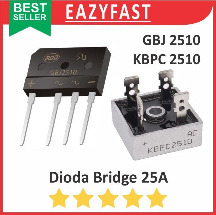ginee_20241213093315001_0980160445.jpeg Dioda Kiprok Bridge 25A 25 A Ampere Diode Rectifier GBJ2510 KBPC2510 Jembatan Penyearah AC DC Sisir Meja Kotak KBU KBP KBJ KBL GBU GBJ KBPC 2510 - Image 1