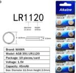 Baterai LR1120 AG8 391 1.55v Jam Tangan Kancing Coin Button Battery - Image 2