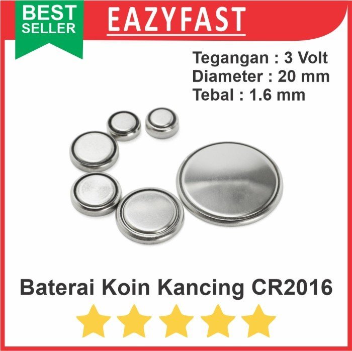 ginee_20241213102814350_8521251533.jpeg Baterai CR2016 CR 2016 3v Jam Tangan Kancing Coin Button Battery Cell - Image 1