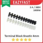 Terminal Block Krustin 4mm 3A Panel Listrik PLN Terminal Screw Cable Blok 4 mm A Sambungan Kabel