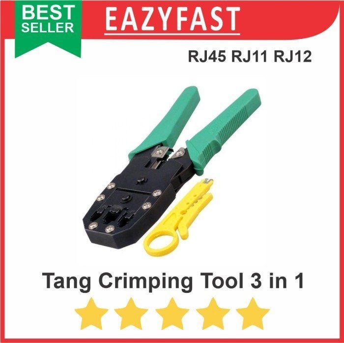 ginee_20241213123205143_0528703402.jpeg Tang Crimping Tool 3 in 1 RJ45 RJ11 Krimping Potong Kabel LAN UTP - Image 1