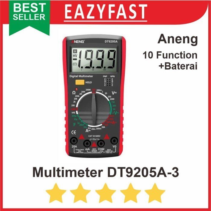 ginee_20241213140343914_2032232100.jpeg Multimeter Digital DT-9205A 9205 Avo Volt Ampere Ohm Multi Meter - Image 1