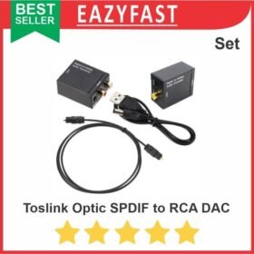Toslink DAC Digital to Analog Audio Converter Optic SPDIF Coaxial RCA