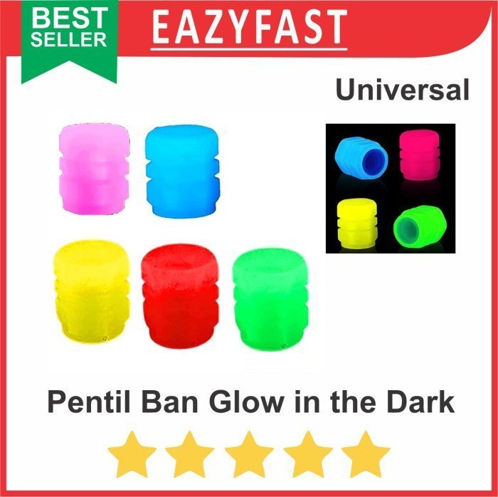 ginee_20241213164142061_2112435804.jpeg Tutup Pentil Ban Glow In The Dark Motor Mobil Nyala Neon Luminous - Image 1