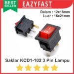 Saklar Rocker Switch Sedang 15x21 Lampu KCD1 102 3 Pin Kaki 3P 220V AC