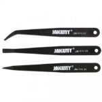 Pinset Set Anti Static Tweezer Black 3 in 1 Elektronik Nylon Carbon - Image 2