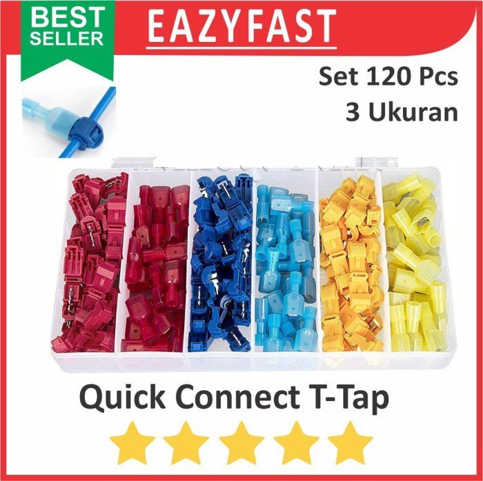 ginee_20241227091952271_8861899027.jpeg Terminal Quick Connect T Tap Scoth lock Set 120 Jumper Klip T Kabel - Image 1