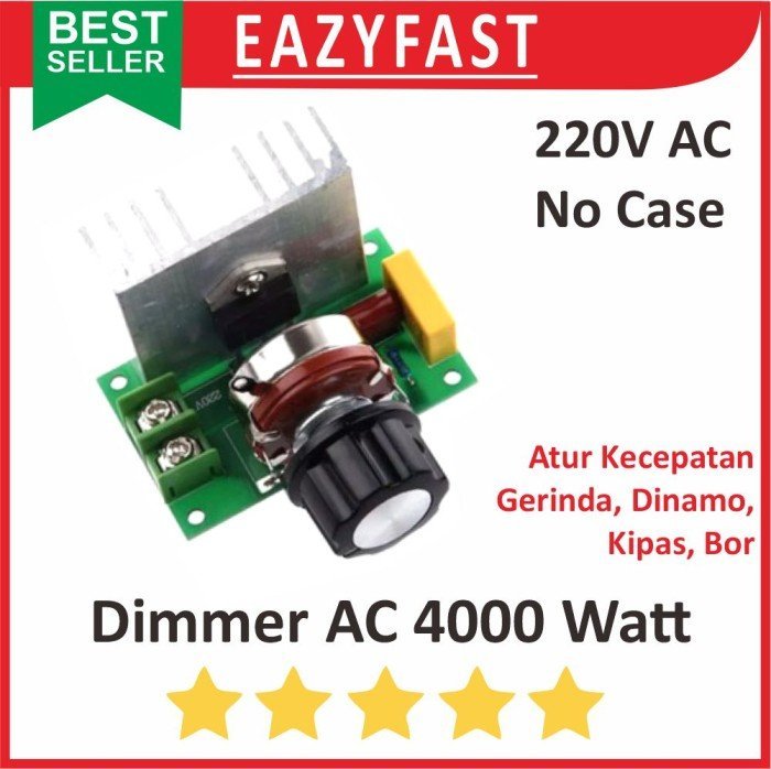 ginee_20241227104118806_2152658940.jpeg Dimmer 220V AC 4000 W Watt Potensio Kecepatan SCR PWM Dimer PLN 4000W - Image 1