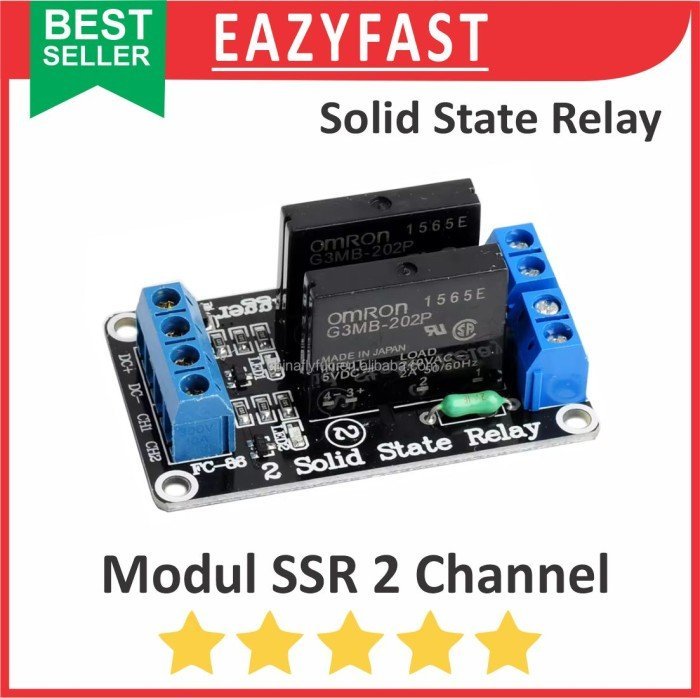 ginee_20241227163556426_2193687743.jpeg Modul Solid State Relay SSR 2Ch 2 Ch Chanel Channel 5 V Volt 5V DC Module SPDT Low Level Arduino Compatible Opto Isolation - Image 1