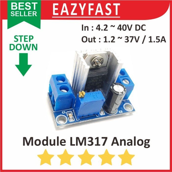 ginee_20250129151259341_7044405485.jpeg Step Down 1A LM317 Module Modul DC Adjustable Power Supply Regulator - Image 1