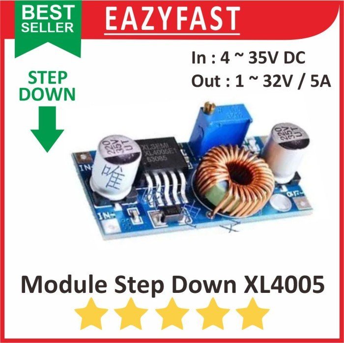 ginee_20250129151424542_8443033795.jpeg Step Down 5A XL4005 Module Modul DC Adjustable Power Supply Regulator - Image 1