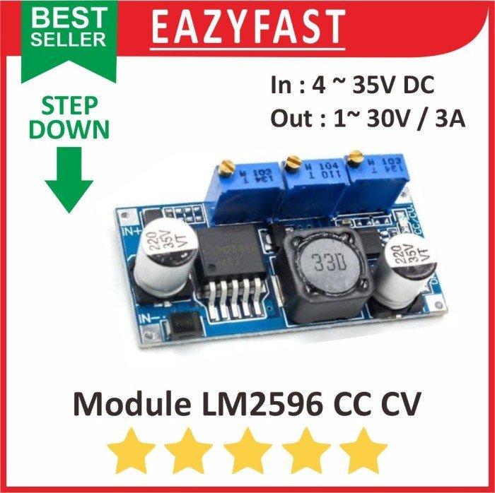 ginee_20250129152130505_3549330272.jpeg Step Down 3A LM2596 CC CV Module Modul DC Adjustable Power Regulator - Image 1