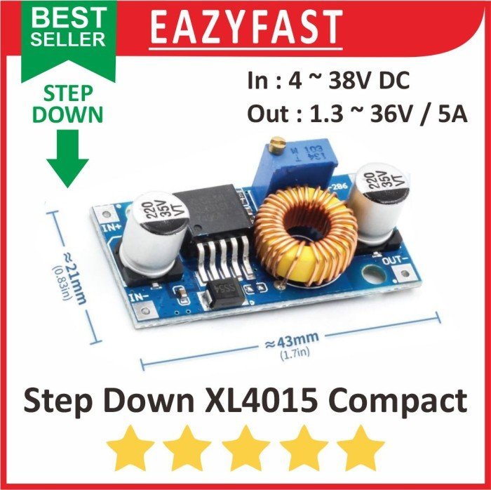 ginee_20250129153020786_3136339538.jpeg Step Down 5A XL4015 Compact Module Modul DC Adjustable Power Regulator - Image 1