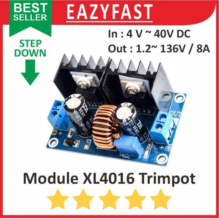 ginee_20250129153315758_5938463110.jpeg Step Down 8A XL4016 Trimpot Module Modul DC Adjustable Power Regulator - Image 1