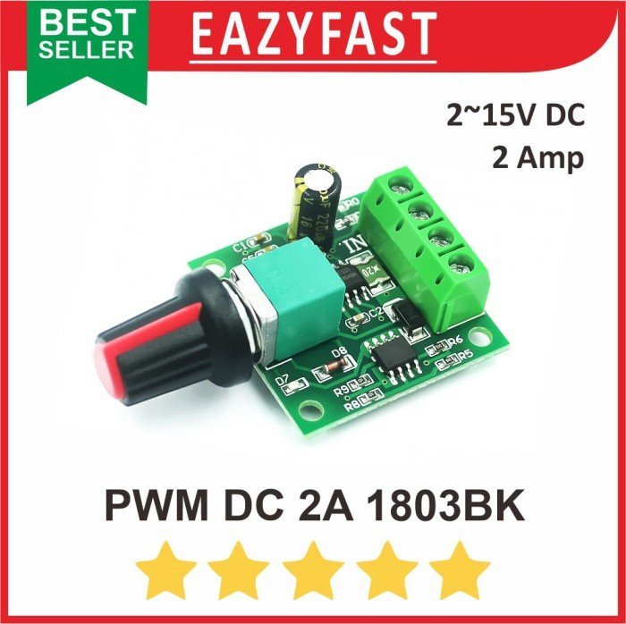 ginee_20250129162907122_8565215829.jpeg PWM DC 2A 1803BK Variable Motor Speed Controller Dimmer Lampu LED Lamp - Image 1