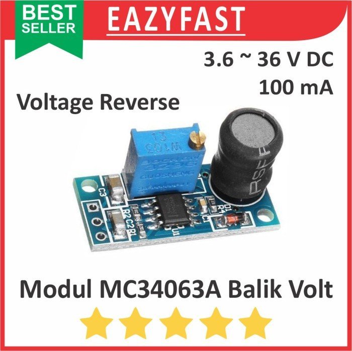 ginee_20250130141819058_5780155201.jpeg Modul MC34063A Pembalik Tegangan DC Voltage Reverse Converter Module - Image 1