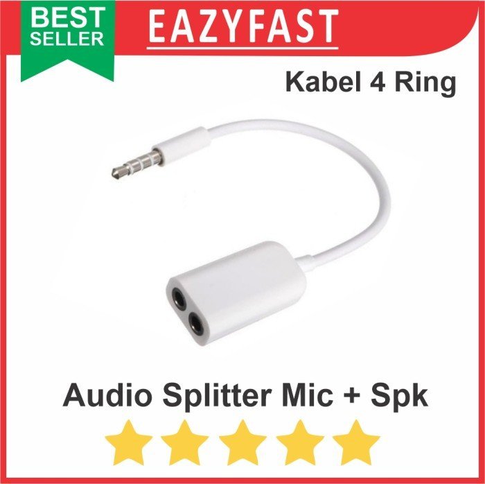 ginee_20250130164556402_3899828145.jpeg Cable Splitter Audio + Mic 3.5mm 2in1 Kabel Pembagi HP Laptop Headset - Image 1