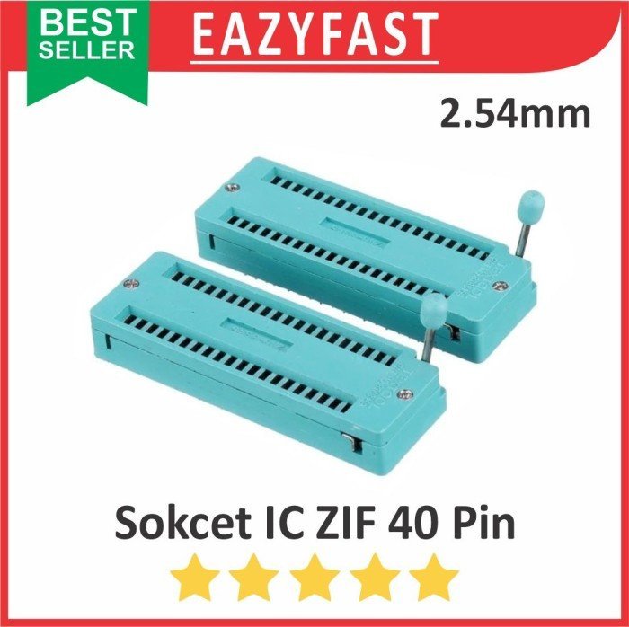 ginee_20250131155404985_1743522723.jpeg ZIF ZIP Socket 40p 40 Pin 40Pin DIP Dudukan IC Atmega 16 32 8535 - Image 1