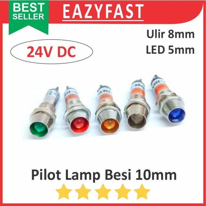 ginee_20250205102441889_8301190821.jpeg Lampu Pilot Lamp LED 5mm 24V DC 24 Volt Box Panel Case Casing LED Indikator 10 8 mm 10mm 8mm XD8 M8 - Image 1