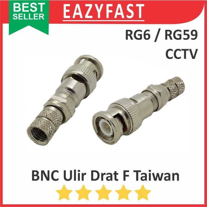 ginee_20250205104031904_7583831879.jpeg Konektor Jack BNC Drat F Kabel CCTV RG6 RG59 RG 6 59 Connector Male Coaxial Cable Signal - Image 1