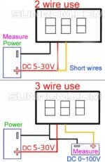 Voltmeter Digital DC 0.28" Inch 3 Kabel Wire Volt Meter Kecil Mini - Image 4