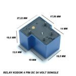 Relay T Kodok 6P 6 P Kaki Pin 5V 5 V Volt DC 5VDC Coil Drive SPDT 30A 30 A AC Riley Bendik Switch - Image 2