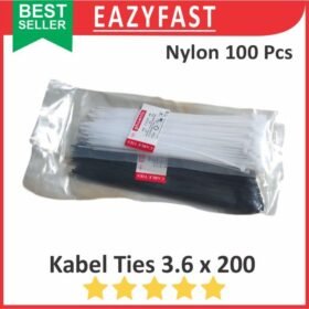 Cable Ties 3.6x200 Hitam Putih Kabel Tis 3.6 x 200 mm Klip Tali Nylon Tie Lock Pack 200mm 20cm 20 cm