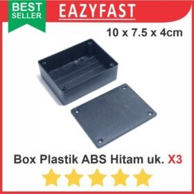 Box Plastik ABS Ukuran 3 Hitam Kotak Project Case Casing Plastic Enclosure