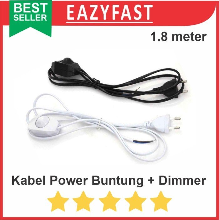 ginee_20250311113935758_0920928786.jpeg Steker Kabel Power AC Buntung Dimmer 60W Saklar On Off PLN Colokan 1.8 - Image 1