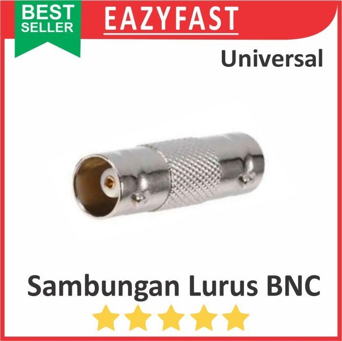 ginee_20250325160018365_6679076156.jpeg Konektor Sambungan i Lurus BNC to BNC 2 Sisi 5C Female Female Sambung Connector CCTV TV Coax Coaxial - Image 1