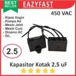 Kapasitor Kotak 2.5uF 2.5 uF Dinamo Motor AC PLN Induksi Kipas Angin Fan Capacitor 450VAC 450 VAC V AC