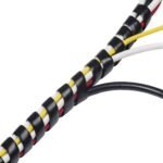 Cable Kabel Spiral 10mm Selang Gulung Pelindung Wrap Band Hitam Putih - Image 2