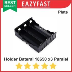 Case Kotak Rumah Tempat Dudukan Baterai 18650 Isi 3 Cell Port x3 3x Paralel Plat Casing Battery Holder 3.7V 3.7 V Volt