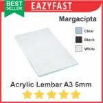Akrilik A3 5mm Bening Hitam Putih Susu Potongan Lembaran Acrylic Sheet