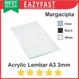 Akrilik A3 3mm Bening Hitam Putih Susu Potongan Lembaran Acrylic Sheet