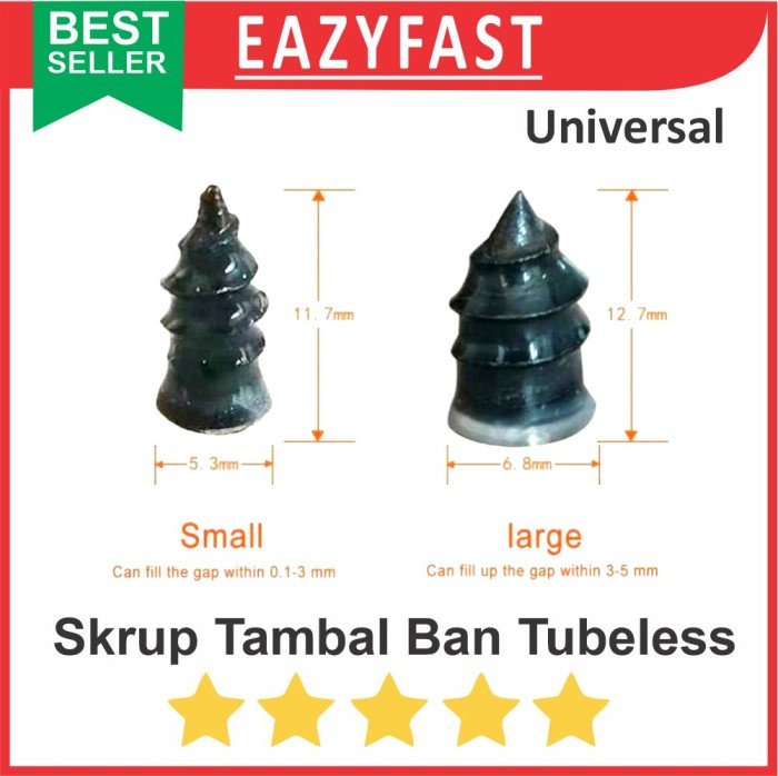 ginee_20250922115621195_1865611033.jpg Baut Skrup Karet Tambal Ban Motor Mobil Tubeless Tubles Skrup Paku - Image 1