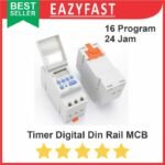 Timer Digital Stop Kontak Putus Listrik PLN MCB Din Rail 16 Program 24