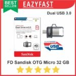 Flashdisk Sandisk 32GB 32 GB Dual OTG M3 Micro USB 3 3.0 FD Flash Disk