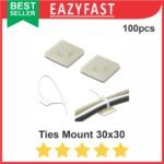 Tie Mount 30x30 Dudukan Tali Kabel Cable Ties Clip Mounting Tempel